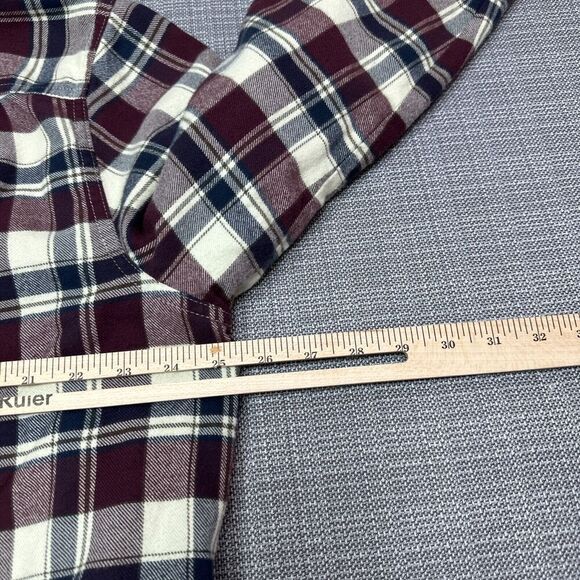 LL Bean Flannel Shirt Mens Large Traditional Fit Plaid Fleece Lined Shaket - Picture 9 of 10